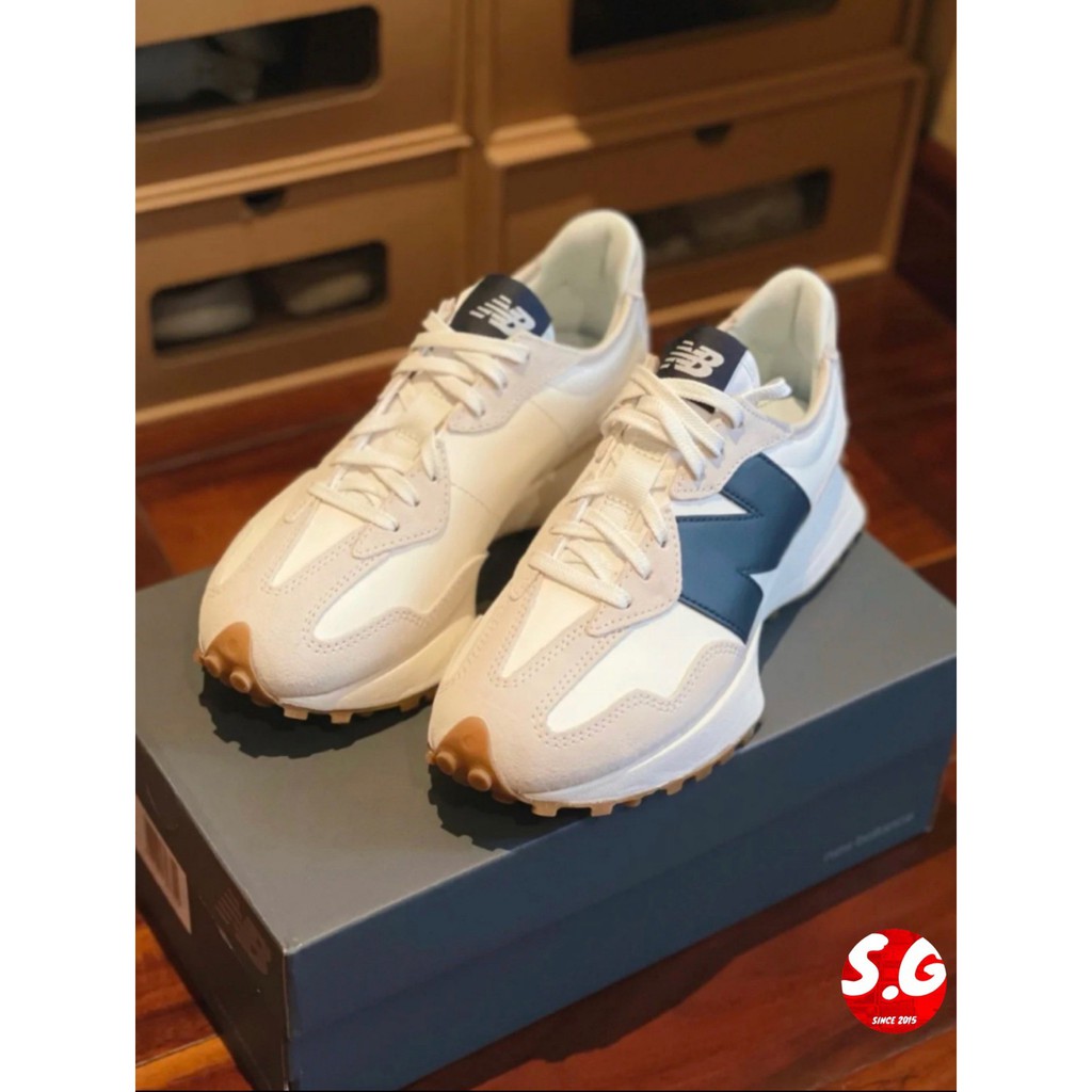 S.G 現貨 NEW BALANCE 327 WS327KB nb327 皮革大N 深藍 焦糖底 女鞋