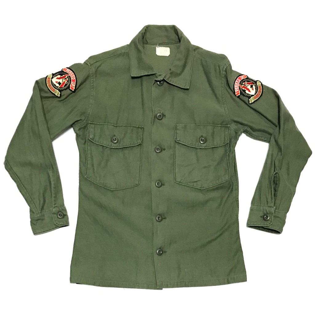 美軍公發 越戰 OG-107 長袖勤務襯衫 工作衫 SIZE：15.5X31