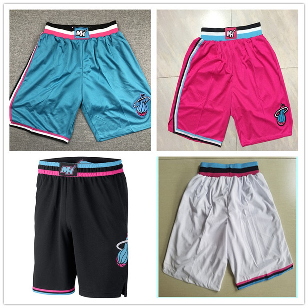 刺繡版籃球球褲 Miami Heat 邁阿密熱火短褲 時尚籃球短褲男款歐碼夏季