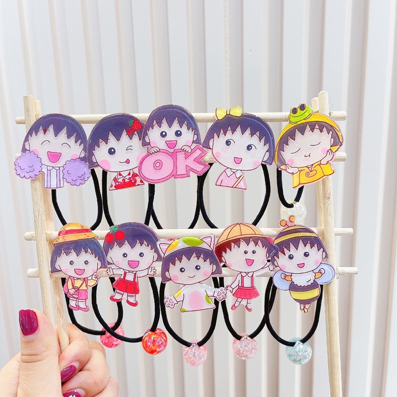 日韓版兒童寶寶卡通動漫可愛 小丸子 髮圈頭繩單扎 批發飾品