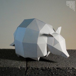 問創設計 DIY手作3D紙模型 禮物 擺飾 小動物系列 - 犰狳 (4色可選)