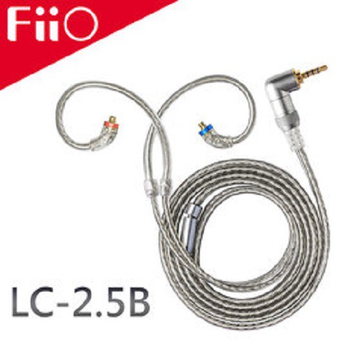 【風雅小舖】【FiiO LC-2.5B 高純度單晶銅鍍銀MMCX繞耳式耳機升級線(2.5mm)】MMCX接頭