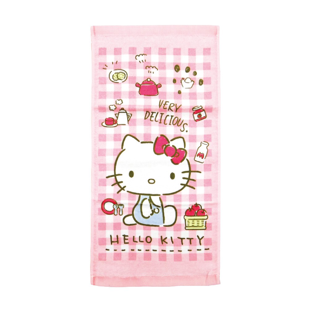 【Sanrio三麗鷗】凱蒂貓料理童巾 27x54cm 100%棉 台灣製造
