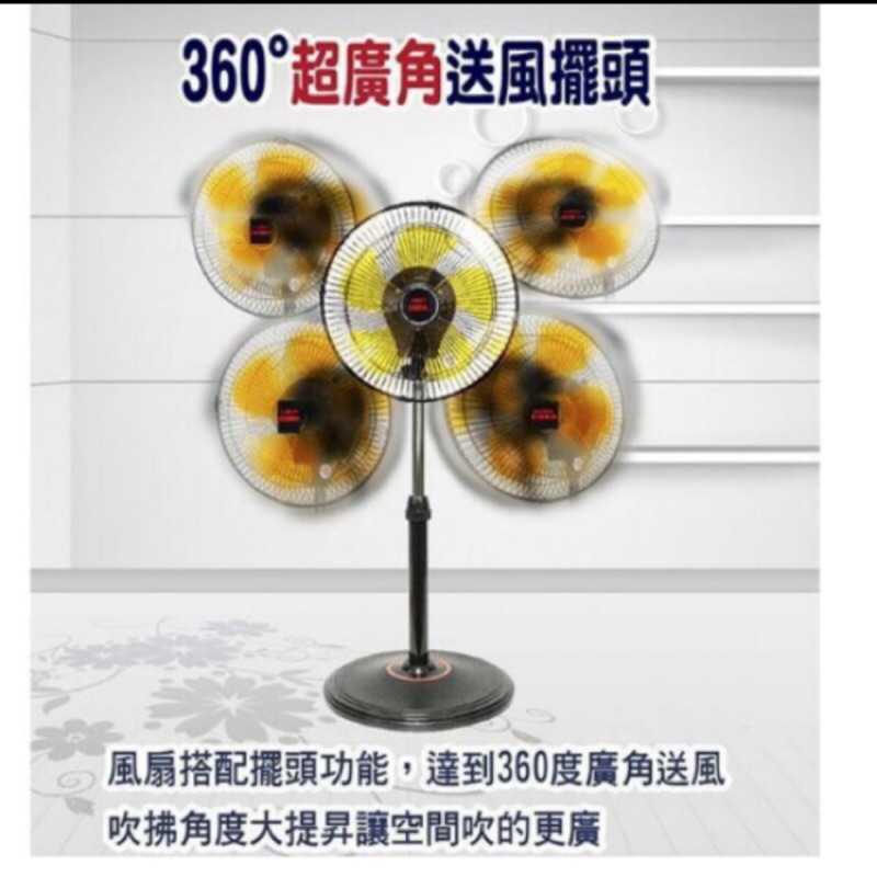台灣通用 14吋360度立體擺頭工業立扇