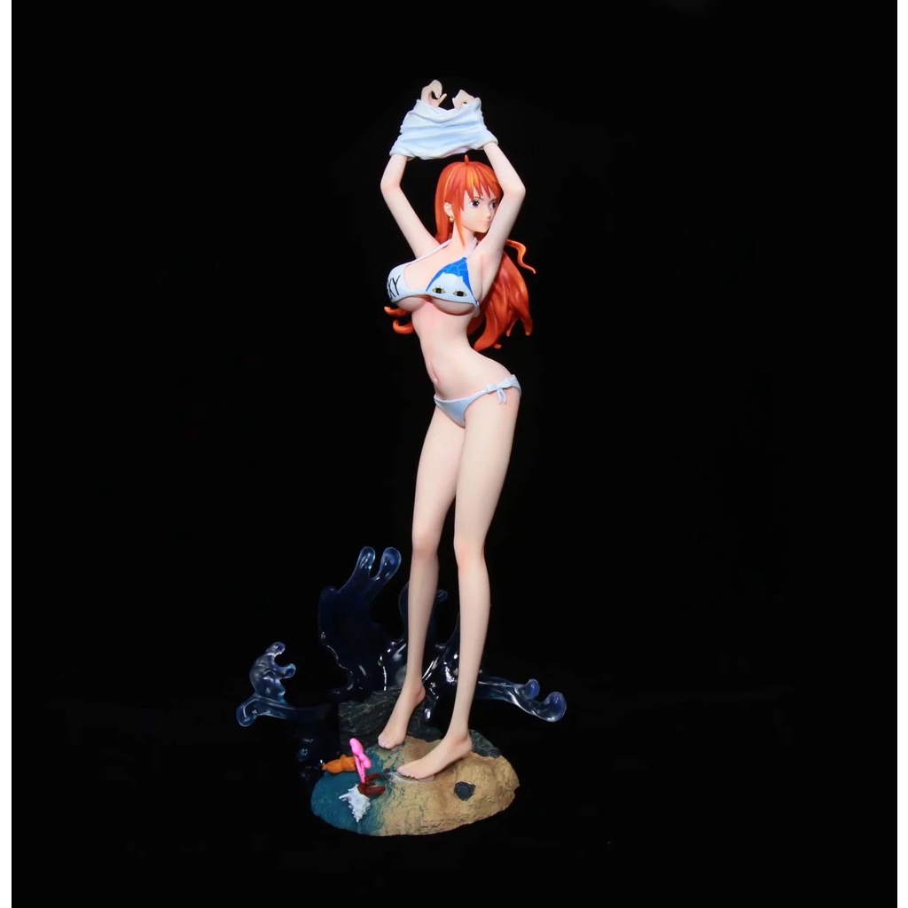 出清【海賊王】  海賊王 GK 爆衣 娜美 紳士款 場景雕像 可發光 盒裝  模型 35cm