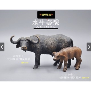 （全套2入）SPG 親子 水牛 大水牛 小水牛 牛 臺灣水牛模擬 動物模型 野生動物 兒童玩具 益智