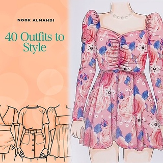 交換禮物 舒壓著色本 填色本 線稿 英文版40 Outfits to Style時尚服裝填色涂色本膠帶手賬本💝生日禮物