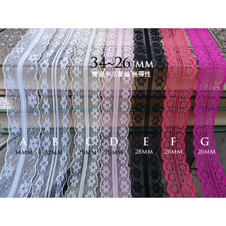 DAda緞帶．DIY材料．D50106-34~26mm經典雙邊小花蕾絲.無彈性