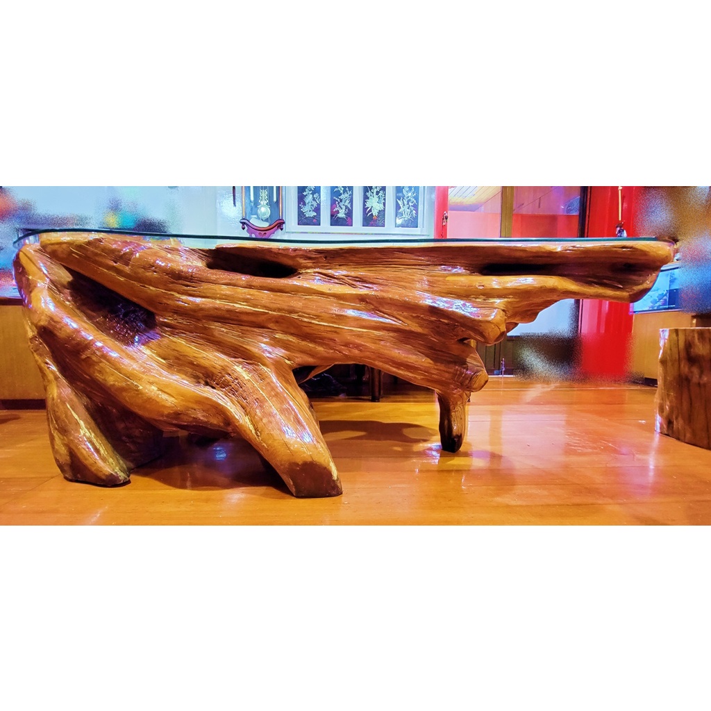 稀有國寶級紅豆杉原木桌椅 一體成形 大氣尊爵家傳典藏品 僅此一件