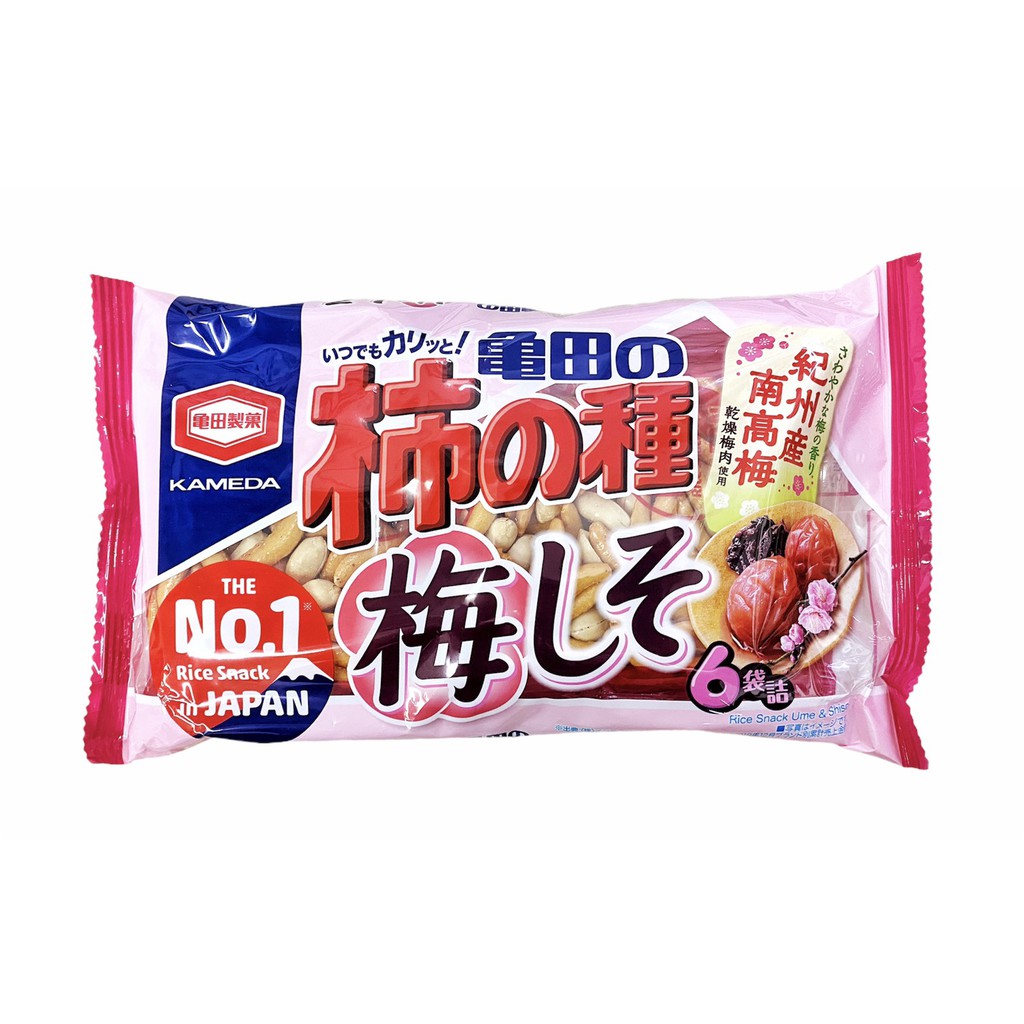 龜田製菓 柿種米果系列 - 紫蘇梅 6袋入