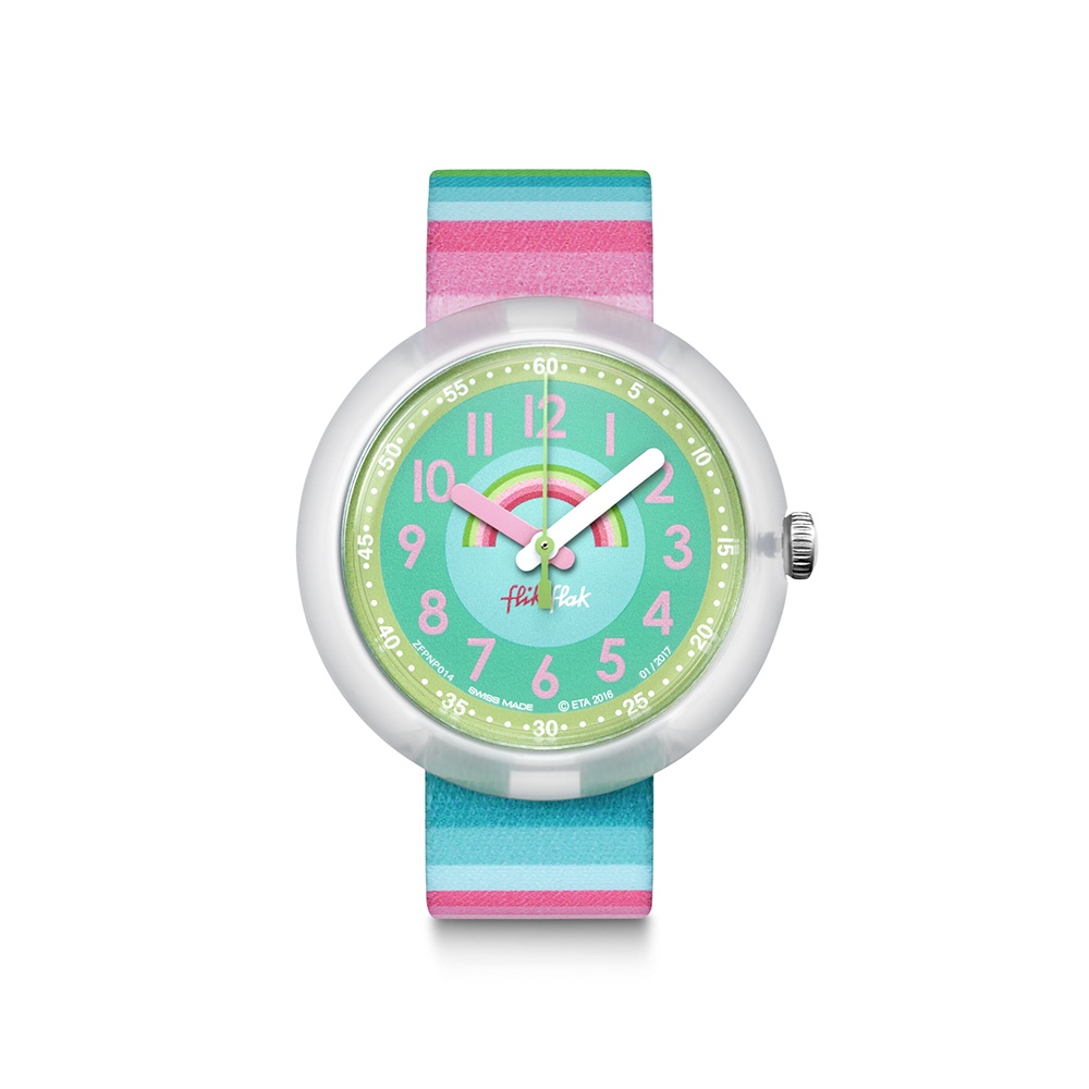 【FlikFlak】兒童手錶 撞色條紋 夢境 STRIPY DREAMS 31.85mm 瑞士錶 編織 FPNP014