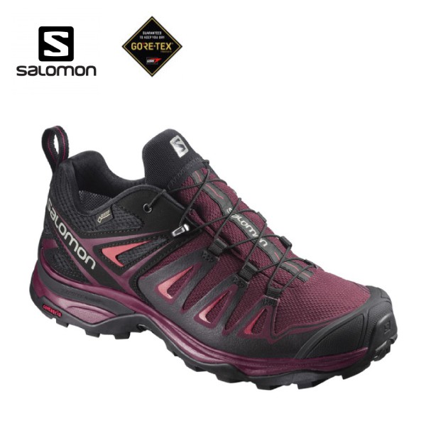 SALOMON 索羅門 女款 X ULTRA 3 GORE-TEX 低筒登山鞋《紅/黑/紅》/398681/悠遊山水