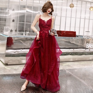 LV2025新款長款吊帶性感氣質優雅結婚晚禮服年會藝考顯瘦新娘敬酒服（日常可以穿）