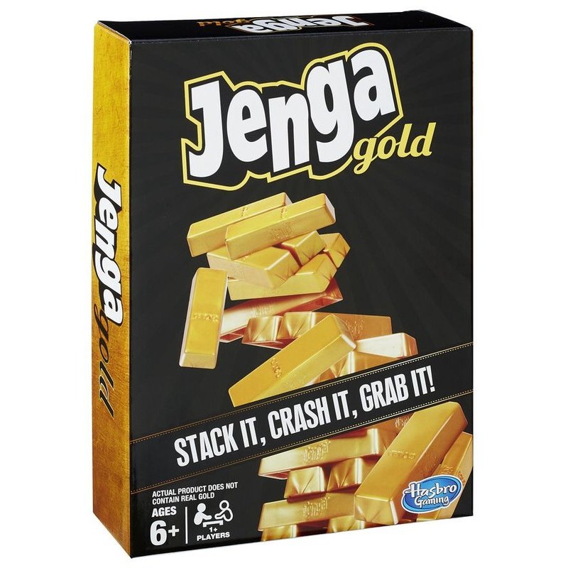大世界實體店面 現貨特價附發票可打統編 Jenga Gold 黃金層層疊疊樂 孩之寶 Hasbro 疊塔積木正版智樂桌遊