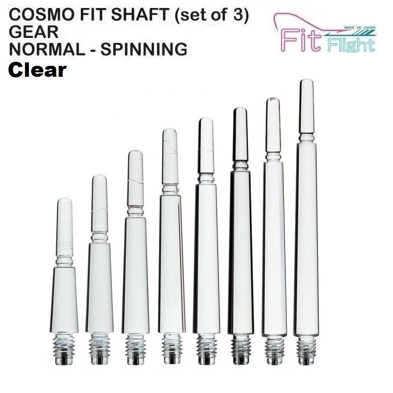 FIT鏢桿一般型透明一組三入fit shaft gear normal ( 旋轉 / 固定 ) clear 飛鏢尾桿號