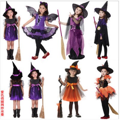 BB補給站 萬聖節服裝歐美兒童演出服 小惡魔 cosplay服裝 童裝女童 巫婆 巫師 表演服