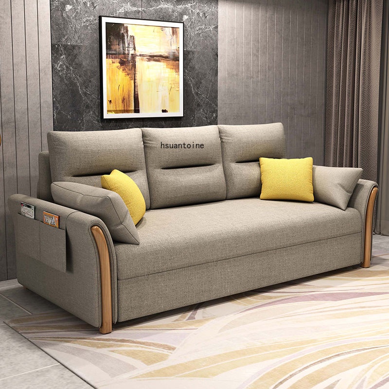 ✨多功能布藝可折疊實木沙發床 客廳小戶型兩用雙人單人沙發床  沙發床