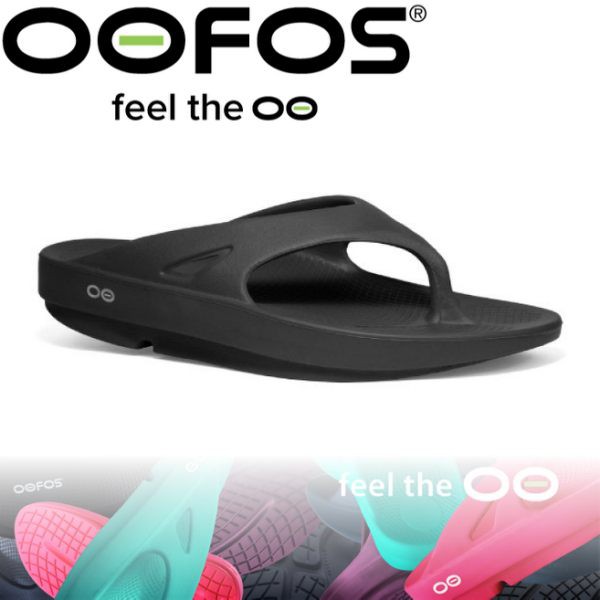 OOFOS 美國 女 夾腳舒壓健康拖鞋《黑》/W1000-BL/紓壓拖鞋/氣墊鞋/拖鞋/懶人拖/人字拖/涼鞋/悠遊山水