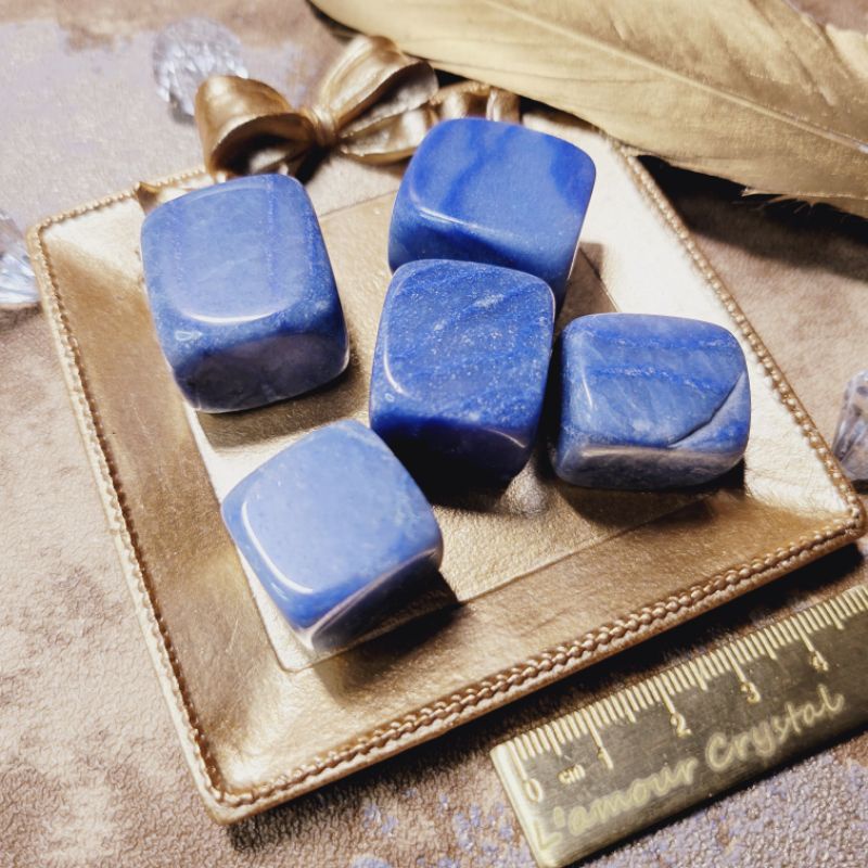L'amour Crystal 天然藍東菱方塊脈輪能量療癒石方塊造型石