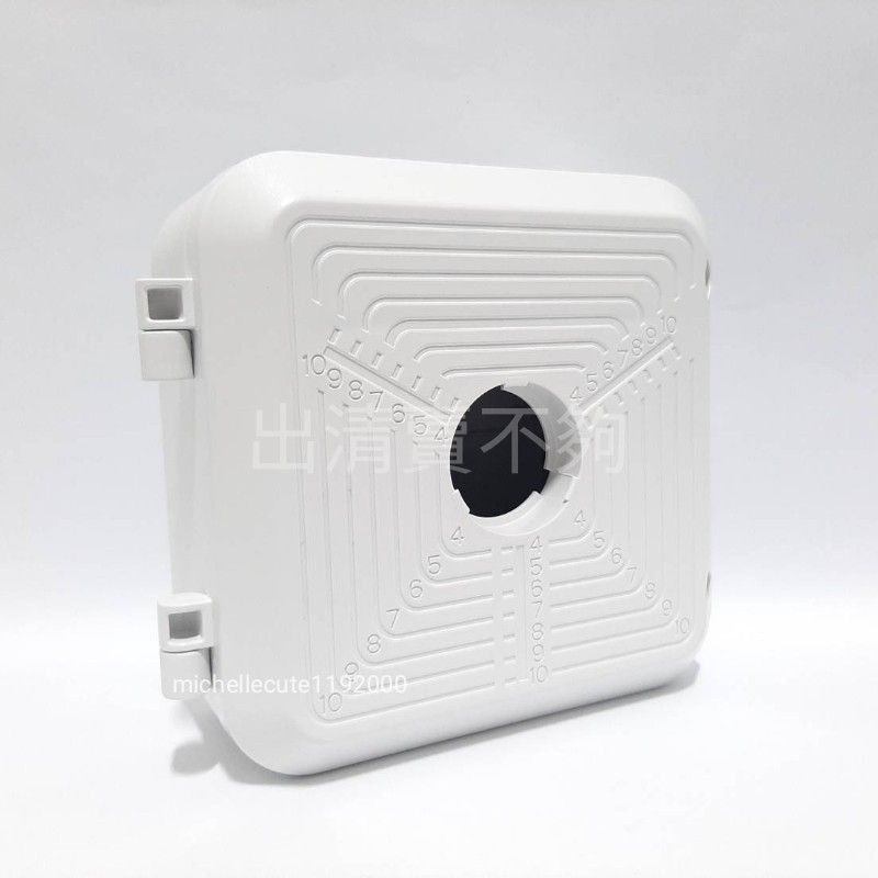 攝影機專用配線盒/監視器線路收納盒/集線盒/收線盒/白色黑色方形過線盒/有刻度/免鑽孔鎖鏡頭Tapo C310/C320