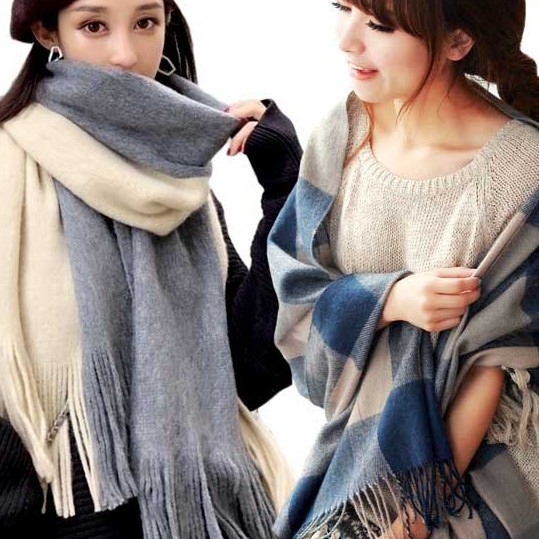 圍巾 多款多色 韓國流行格子披肩圍巾兩用舒適仿羊绒 保暖圍巾 69722