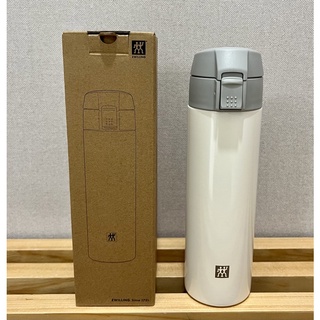 【Zwilling】德國 雙人牌 450ml 不鏽鋼真空彈蓋式保溫瓶（全新附盒）- 白色