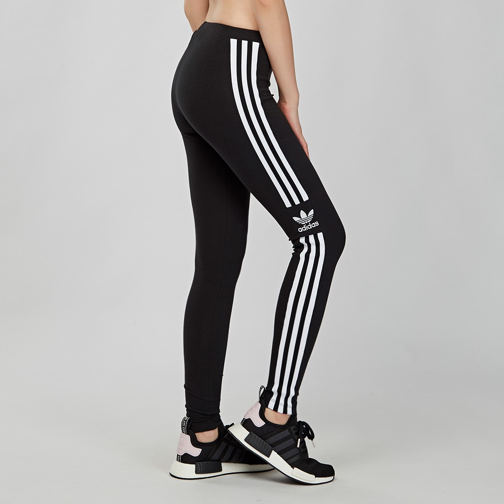 Adidas Trefoil Tights 女款 黑白 三條線 內搭 長褲 緊身褲 DV2636