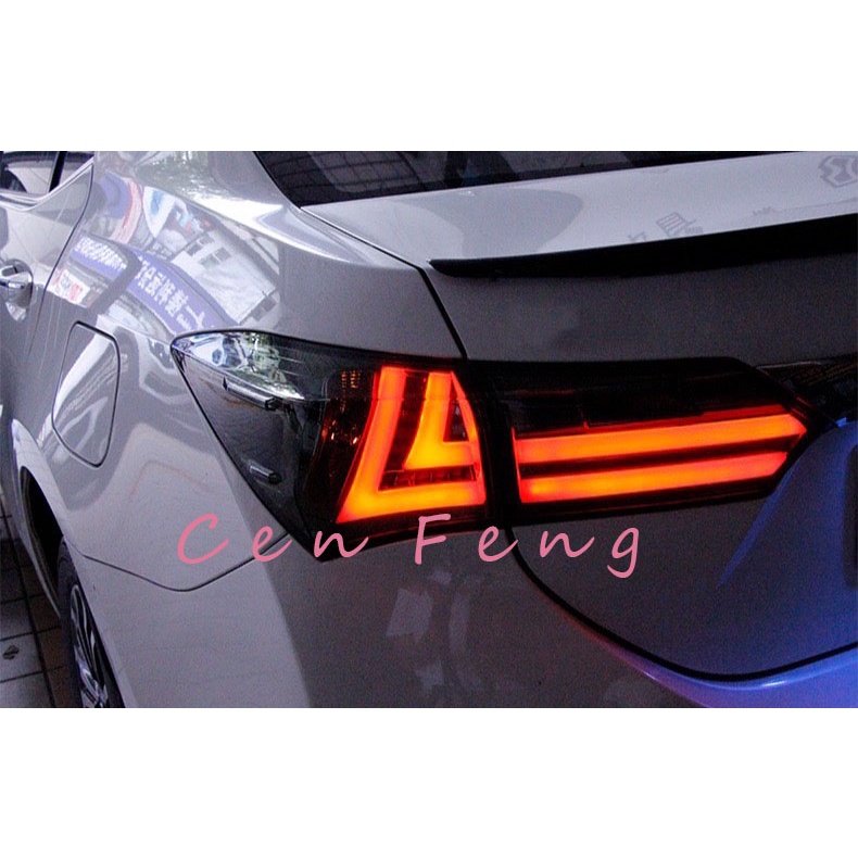 涔峰ＣＦ☆(LEXUS款-燻黑) TOYOTA ALTIS 11代 11.5代 尾燈 LED 方向燈 導光條 光柱尾燈