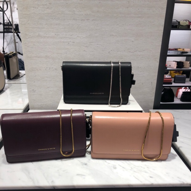 Linda❤️代購 小ck Charles &amp; keith 簡約風 斜背包 肩背包 長夾 CK2-70770266