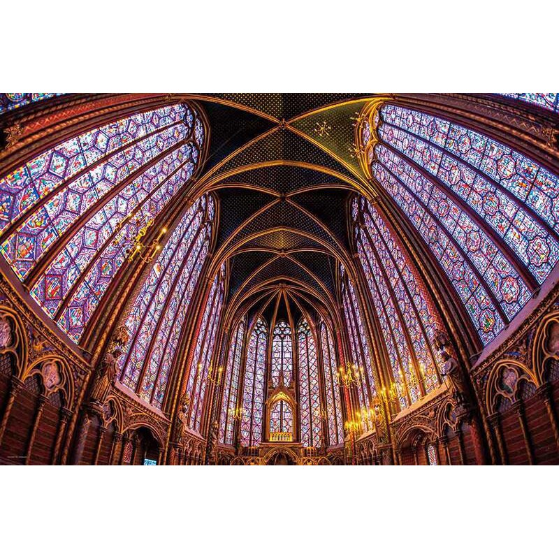 10-1376 絕版1000片日本正版拼圖 風景 絢麗的法國巴黎聖禮拜教堂(哥德式)