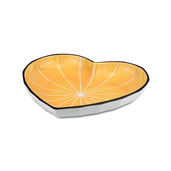 【堯峰陶瓷】蜜橘菱型系列 8吋菱角心型盤(單入)|飯盤 甜食 牛排盤 |水果 早餐盤|套組餐具系列|餐廳營業用|餐具系列