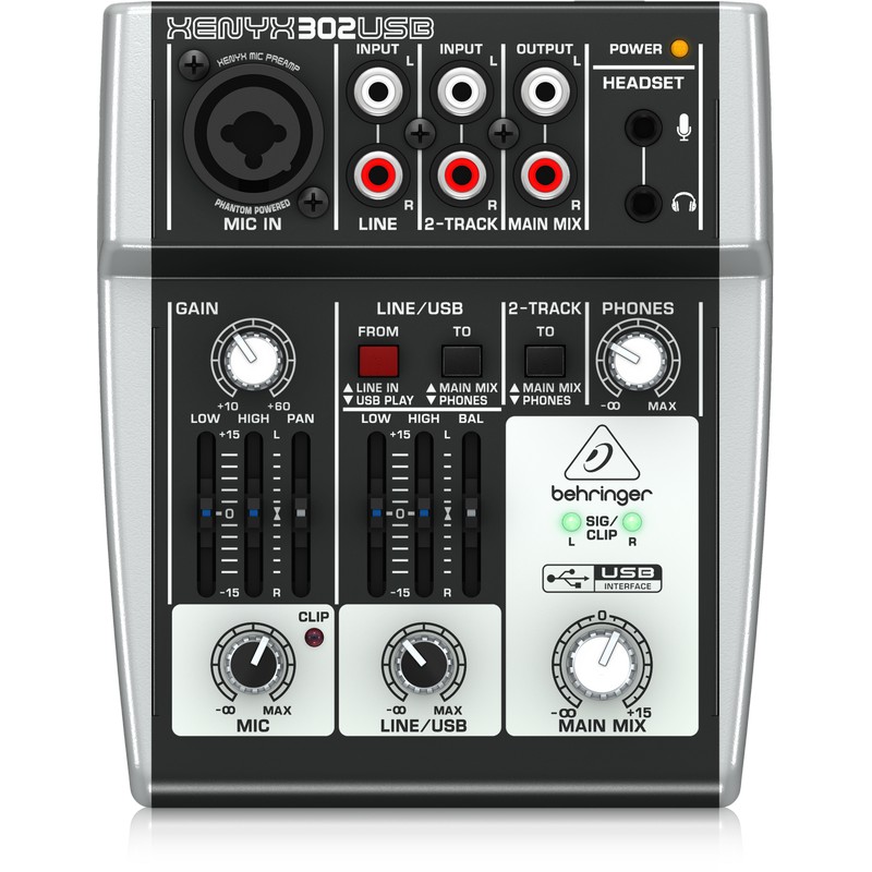【標緻音響】Behringer耳朵牌 302USB 類比式混音機 5軌混音器mixer 內建USB錄音介面 台灣公司貨