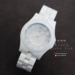 "錶子$行頭" Marc Jacobs 時尚晶鑽玻麗腕錶-玻麗/白 (MBM4523C)