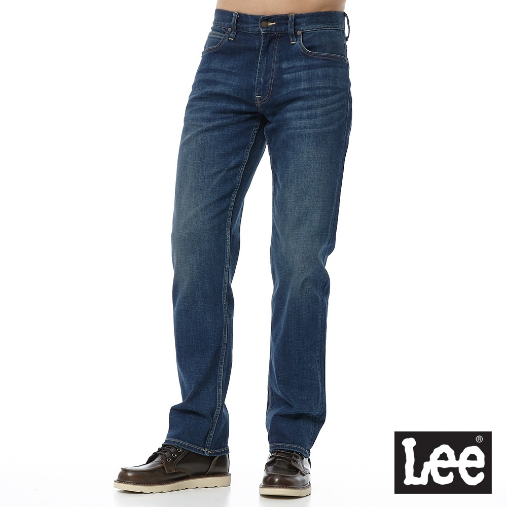 Lee 743 彈性中腰舒適直筒牛仔褲 男 深中藍 Modern LL1802798XT