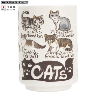 美濃燒【 SAS 日本限定 】【 日本製 】美濃燒 貓咪cats 圖鑑版 和風 日式 茶杯 / 杯子