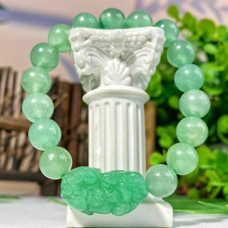 1 件裝天然中式 DIY 貔貅綠色東陵手鍊天然水晶雕刻寶石首飾閃光生日禮物女士禮物