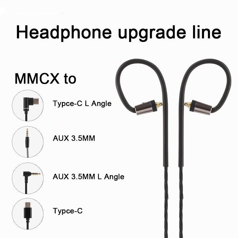 1.2m MMCX 轉 Type-C / AUX 3.5MM 耳機替換線帶麥克風音量控制 L 角耳機線升級線
