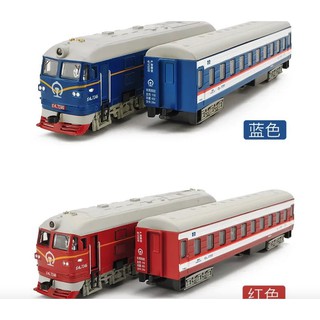 「車苑模型」升輝合金汽車模型兒童玩具東風7246內燃火車套裝迴力聲光