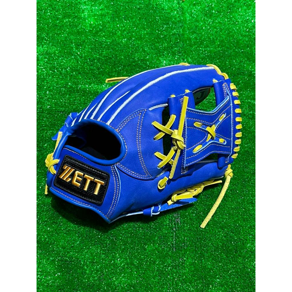 棒球世界全新ZETT 棒壘球手套工字檔 11.25吋 (BPGT-80204)寶藍色特價牛皮軟化處理