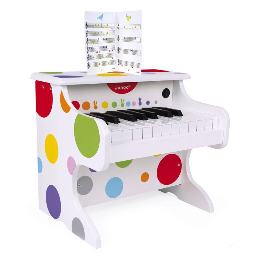 【法國Janod】創意兒童智玩-音樂好好玩-我的五彩電子鋼琴 玩具鋼琴 玩具樂器 打擊樂器（LAVIDA官方直營)