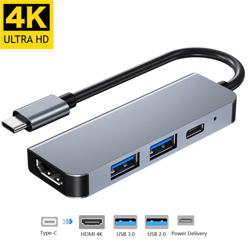 現貨 筆電手機PPT演示文稿播放Type C轉HDMI 1對4 USB C Gen2支援Macbook 雷靂3 ipad