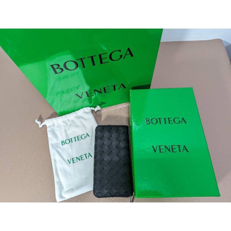 Bottega Veneta zip around  BV拉鍊編織黑色長夾