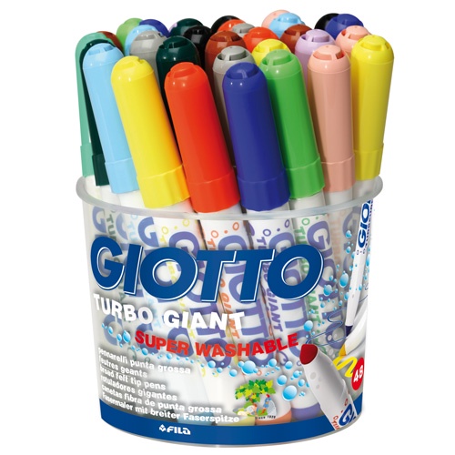 圓錐筆頭 【義大利GIOTTO】粗細雙效彩色筆(12色36支) 水洗彩色筆 兒童彩色筆 兒童畫筆 童趣生活館總代理
