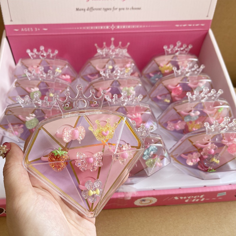 LGKAR 皇冠公主飾品盒 過家家玩具 仿真戒指收納飾品百寶箱 兒童飾品收納盒