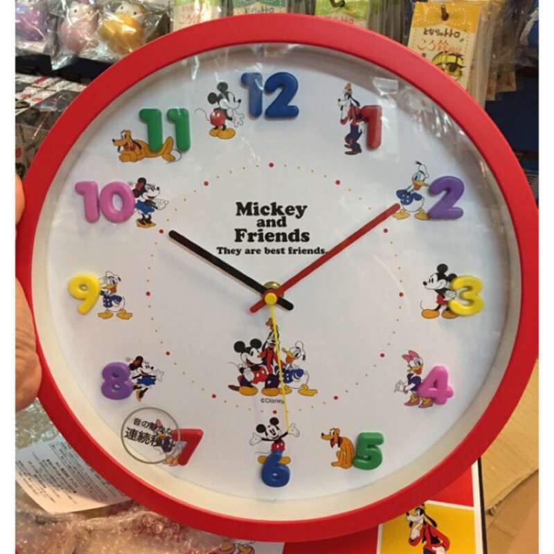 已有客戶訂 日本正版迪士尼 米奇米妮立體數字 秒掃掛鐘 時鐘