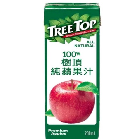 滿99元指定超商可免運，Tree Top】樹頂100%蘋果汁200ml利樂包6入