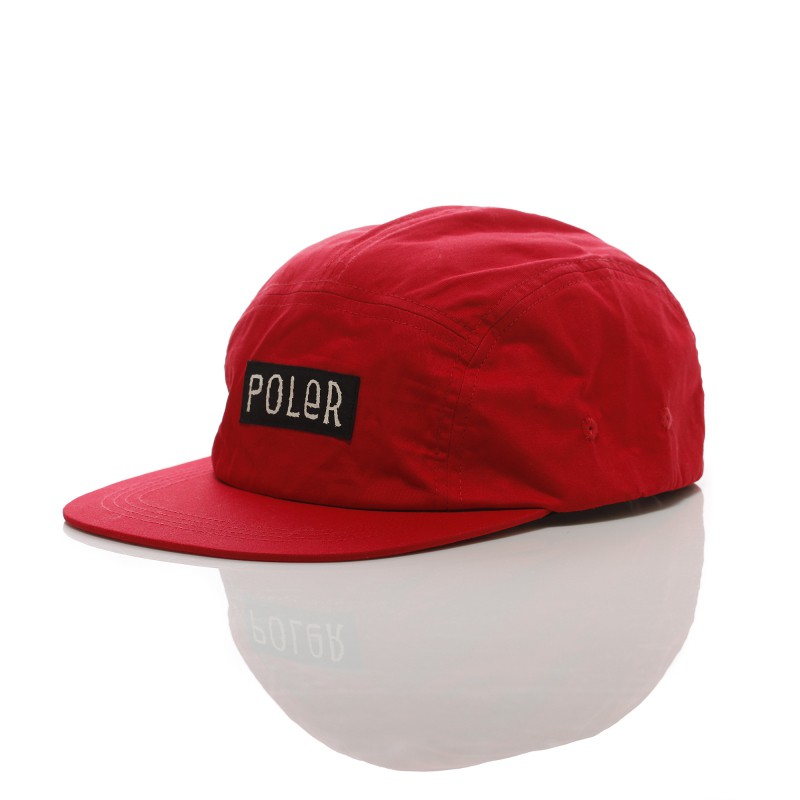 【POLeR】FURRYFONT ５PANEL DRAWCORD CAP 五分割帽 休閒帽 紅色 / 日本限定
