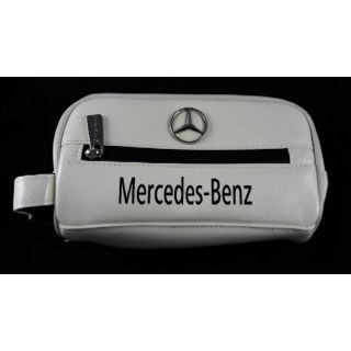 賓士Benz 雙口拉鏈亮皮手拿包