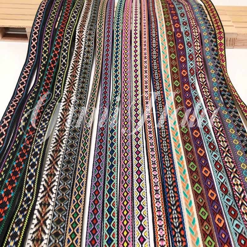 「A-2」寬0.8-1.4cm 原住民 電繡 刺繡 織帶 緞帶 花邊 原民風 民族風 圖騰