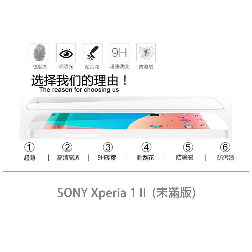 SONY Xperia 1 II 未滿版 半版 不滿版 非滿版 玻璃貼 鋼化膜 9H 2.5D